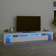 telerialus LED-tuledega, valge, 260x36,5x40 cm цена и информация | Тумбы под телевизор | kaup24.ee