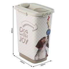 Toidu säilitusnõu koertele Rotho Cody, beež, 25l hind ja info | Toidukausid loomadele | kaup24.ee