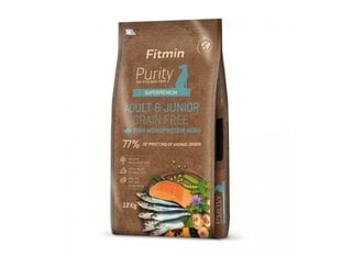 Корм Fitmin Purity Grainfree для собак средних и крупных пород и щенков с рыбой, 12 кг цена и информация | Сухой корм для собак | kaup24.ee