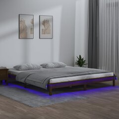 LED-voodiraam, meepruun, 120 x 200 cm, männipuit цена и информация | Кровати | kaup24.ee