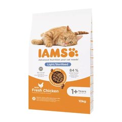 IAMS Advanced Nutrition Light/Sterilised steriliseeritud kassidele kanaga, 10 kg hind ja info | Kuivtoit kassidele | kaup24.ee