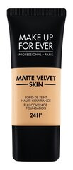 Matt jumestuskreem Make Up For Ever Matte Velvet Skin Liquid Full Coverage Foundation 24H, 30 ml, Y - 315 Sand цена и информация | Пудры, базы под макияж | kaup24.ee