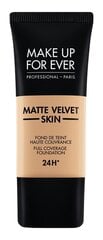 Matt jumestuskreem Make Up For Ever Matte Velvet Skin Liquid Full Coverage Foundation 24H, 30 ml, Y - 325 Flesh hind ja info | Jumestuskreemid, puudrid | kaup24.ee