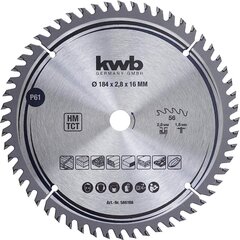 KWB Circuit Sow Slade 184 x 16 mm mm, väga peen lõigatud, saetera, mis sobib tööplaatidele, puidule ja kaetud paneelidele hind ja info | Aiatööriistade lisatarvikud | kaup24.ee