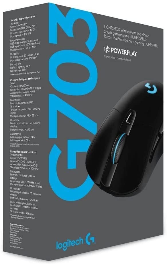 Logitech G703, must цена и информация | Hiired | kaup24.ee