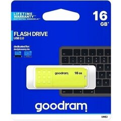 GOODRAM FLASHDRIVE 16 ГБ UME2 USB 2.0 ЖЕЛТЫЙ цена и информация | USB накопители | kaup24.ee