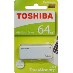 Флэш-накопитель Toshiba U203, 64GB USB 2.0, белая цена и информация | USB накопители | kaup24.ee