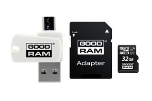Goodram All In One 32GB Class 10/UHS 1 + Adapter + USB Reader цена и информация | USB накопители | kaup24.ee