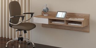 Письменный стол Uno, дуб/белого цвета цена и информация | Компьютерные, письменные столы | kaup24.ee
