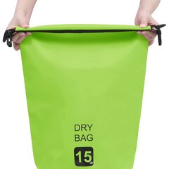 kuivkott roheline 15 l PVC hind ja info | Veekindlad kotid, ümbrised, vihmakeebid | kaup24.ee