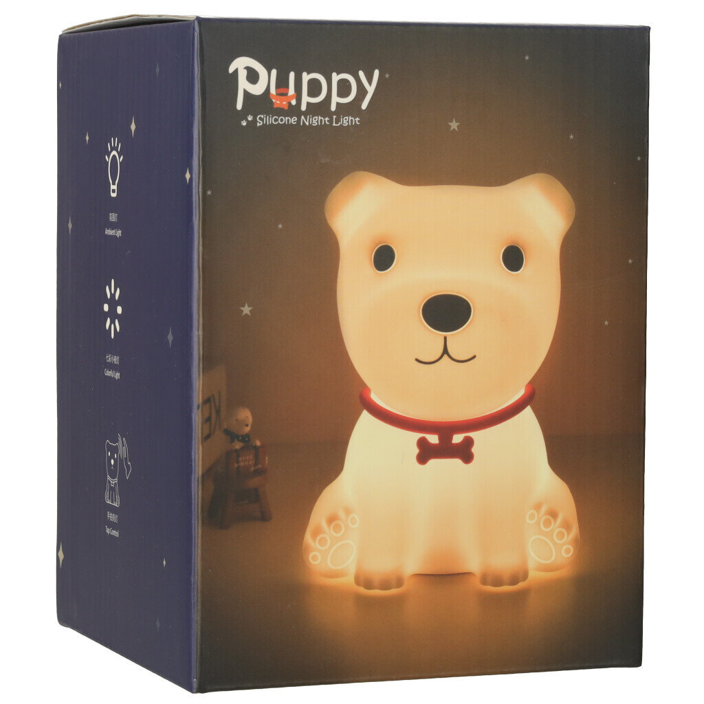 Silikoonist LED öölamp "Puppy", valge hind ja info | Lastetoa valgustid | kaup24.ee