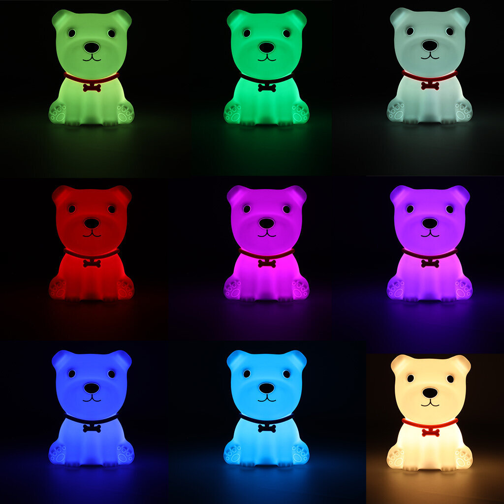 Silikoonist LED öölamp "Puppy", valge hind ja info | Lastetoa valgustid | kaup24.ee