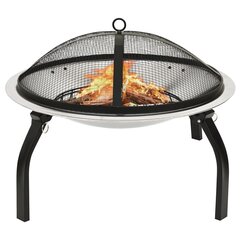 kaks ühes tulease ja grill, 56 x 56 x 49 cm, roostevaba teras hind ja info | Grillid | kaup24.ee