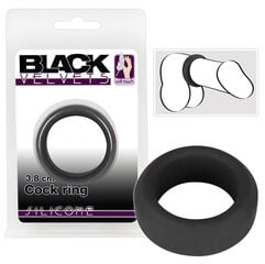 Бархатное кольцо для пениса Black Velvets - черное 3,8 см цена и информация | Эрекционные кольца, насадки на пенис | kaup24.ee