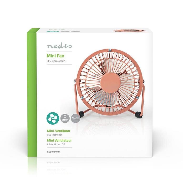 Nedis Metal Mini Fan 10cm - USB powered Hall hind ja info | Kodumasinate lisatarvikud | kaup24.ee