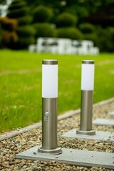Välitingimustes kasutatav aiavalgusti E27 INOX PIPE 45cm koos liikumisanduriga Lilium Lumiled hind ja info | Aia- ja õuevalgustid | kaup24.ee