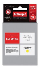 Картридж для струйных принтеров Activejet ACC-551YN (Canon CLI-551Y), желтый цена и информация | Картриджи для струйных принтеров | kaup24.ee