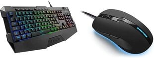 Sharkoon Skilser SGK4 Gaming klaviatuur RGB, N-KEKY ümberminekud, (Saksa klaviatuuri paigutus) ja Shark Force Pro Gaming Mouse (3200 dpi, LED-i valgustatud alaosa, ergonoomiline disain) Must) hind ja info | Klaviatuurid | kaup24.ee