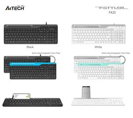 Klaviatuur A4TECH FK25, nutitelefoni hoidik, must hind ja info | Klaviatuurid | kaup24.ee