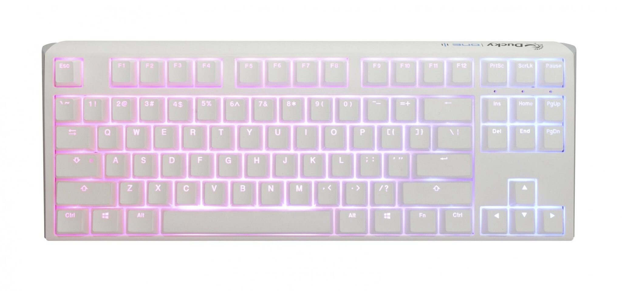 Mehaaniline klaviatuur Ducky One 3 puhas valge TKL Hotswap Cherry MX vaikne punane, RGB, PBT klahvid цена и информация | Klaviatuurid | kaup24.ee