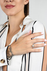 Brilio Silver Elegantne hõbesõrmus pärli ja tsirkoonidega RI034W hind ja info | Sõrmused | kaup24.ee