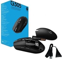 Logitech G305 EWR2, must цена и информация | Мыши | kaup24.ee