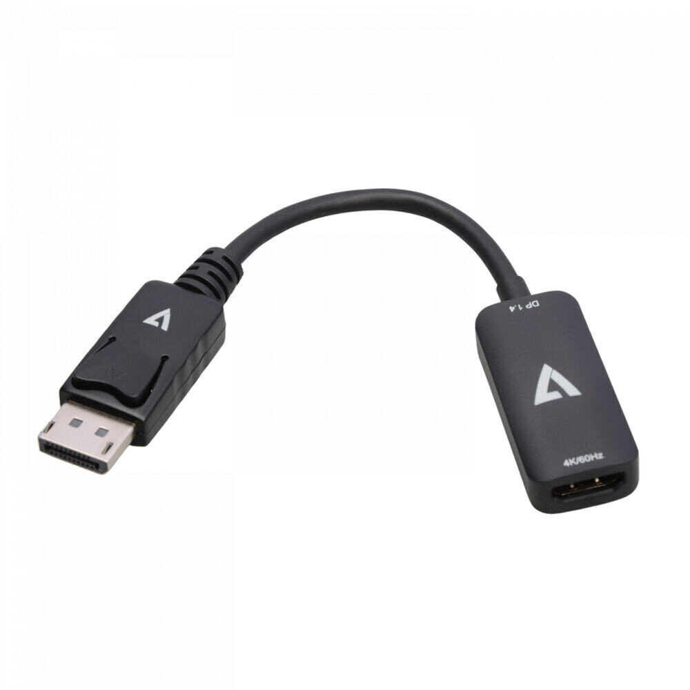 DisplayPort-HDMI Adapter V7 V7DPHDMIACTV  Must 4K Ultra HD hind ja info | USB jagajad, adapterid | kaup24.ee