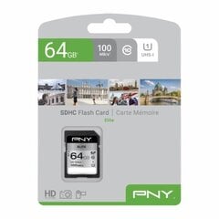 MicroSD Mälikaart koos Adapteriga PNY 64 GB 100 mb/s hind ja info | USB jagajad, adapterid | kaup24.ee