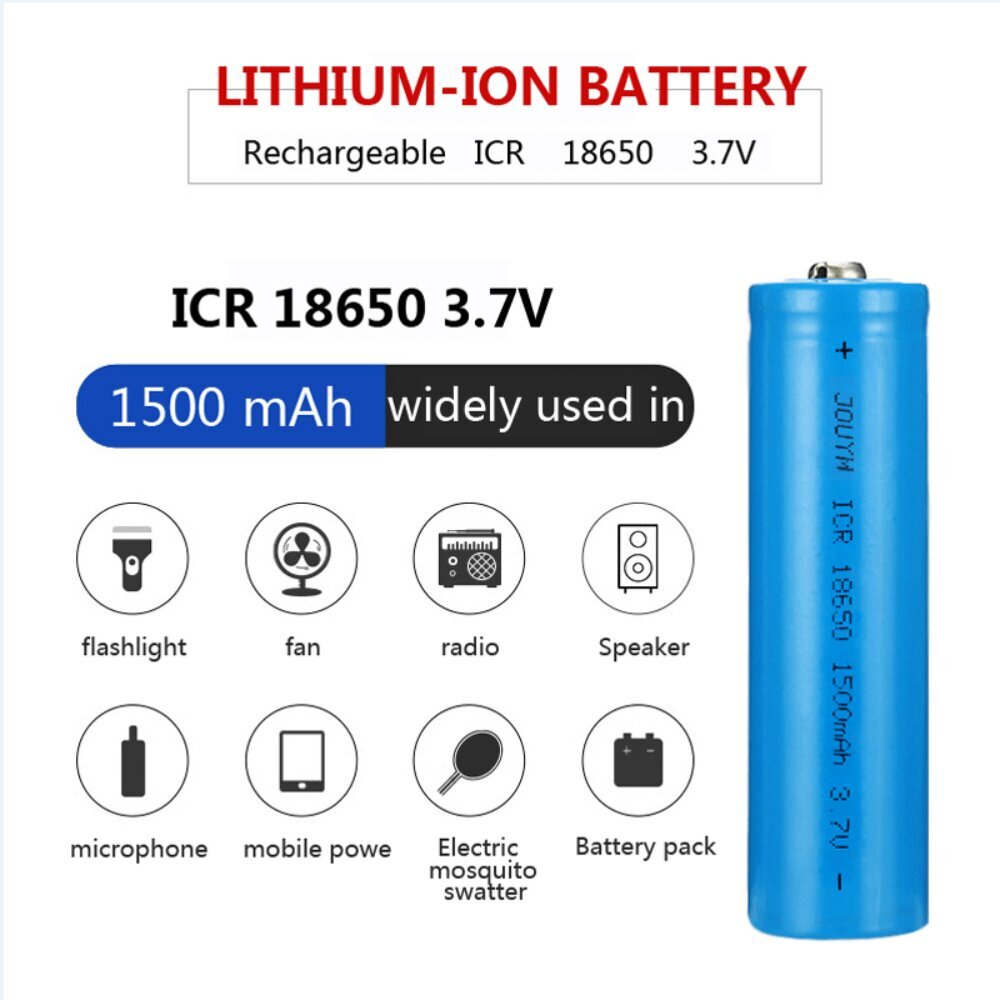 Aku 18650 1500mAh Li-ion 3,7v hind ja info | Kõlarid | kaup24.ee