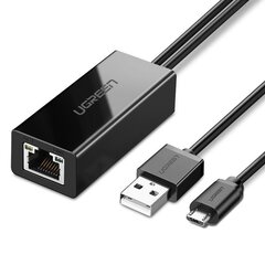 Väline LAN-adapter mikro-USB 100Mbps Chromecasti jaoks 1m must 10176221 цена и информация | Адаптеры и USB-hub | kaup24.ee