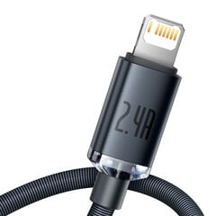 Kaablikaabel kiireks laadimiseks ja andmeedastuseks USB Iphone Lightning 2.4A 1.2m must 10183641 цена и информация | Адаптеры и USB-hub | kaup24.ee