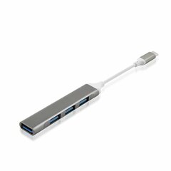 Goodbuy mini adapter (jaotur) USB-C (Type-C) kuni 4 x USB 3.0 hõbedane hind ja info | USB jagajad, adapterid | kaup24.ee