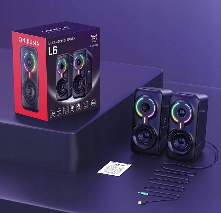 Speaker set 2.0 Onikuma L6 10 W black цена и информация | Kõlarid | kaup24.ee