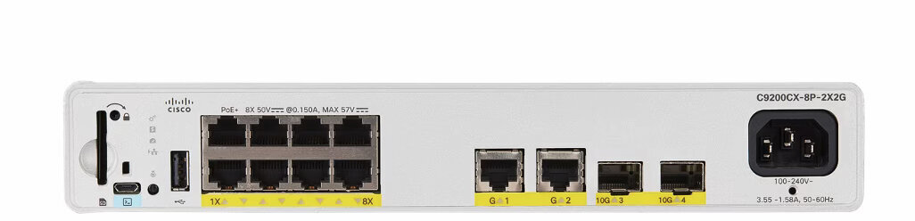 Cisco Cisco Catalyst C9200CX-8P-2X2G-E võrgulüliti Hallatud L2/L3 Gigabit Ethernet (10/100/1000) Toide Etherneti kaudu (PoE) Hall hind ja info | Lülitid (Switch) | kaup24.ee