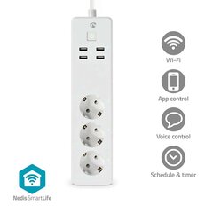 Nedis SmartLife Пылесос WiFi | 3x Розетка 4 | USB | 3680W цена и информация | Адаптеры и USB-hub | kaup24.ee