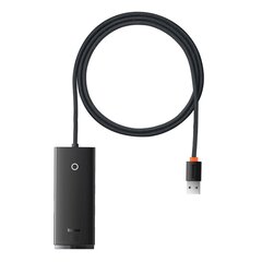 Адаптер серии Lite, Baseus HUB, USB-A - 4xUSB,-A 3.0 5Gb/s, черный цена и информация | Адаптеры и USB-hub | kaup24.ee