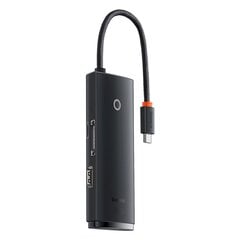 Многофункциональный концентратор USB-C серии Lite, Baseus, 2 x USB, USB-C 3.0, HDMI 1.4 SD-TF, черный цена и информация | Адаптеры и USB-hub | kaup24.ee