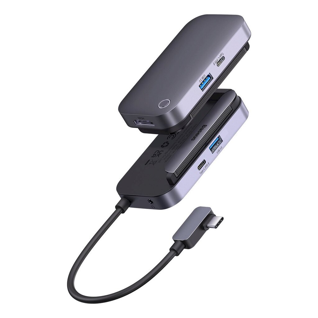 HUB USB-portide jaotur tahvelarvutile, 4in1, Baseus, nutitelefonidele, USB-C, HDMI, minipesa, tumehall hind ja info | USB jagajad, adapterid | kaup24.ee