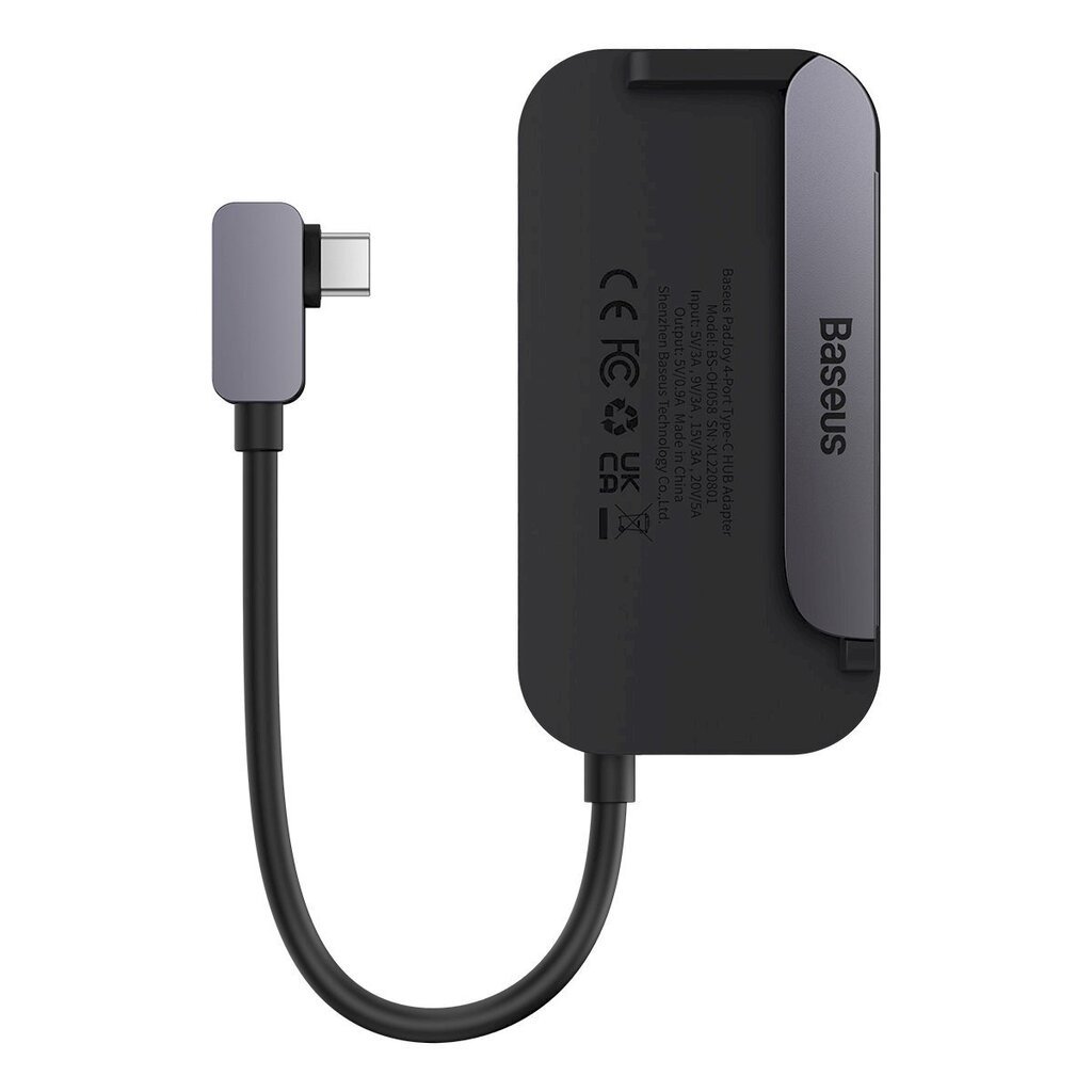 HUB USB-portide jaotur tahvelarvutile, 4in1, Baseus, nutitelefonidele, USB-C, HDMI, minipesa, tumehall цена и информация | USB jagajad, adapterid | kaup24.ee