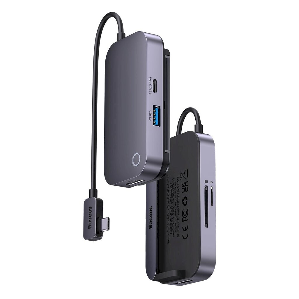 HUB USB-portide eraldaja tahvelarvutile, 6in1, Baseus, USB-C HDMI SD TF, tumehall hind ja info | USB jagajad, adapterid | kaup24.ee