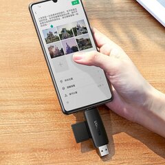 Адаптер, Ugreen CM3041, 2 разъема USB-A и USB-C, устройство для чтения карт памяти SD и micro SD, черный цена и информация | Адаптеры и USB-hub | kaup24.ee