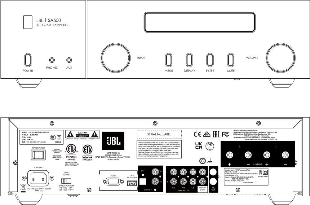 JBL SA550 Classic stereovõimendi + JBL MP350 Classic võrgumängija - kvaliteetne stereokomplekt! hind ja info | Kõlarid | kaup24.ee