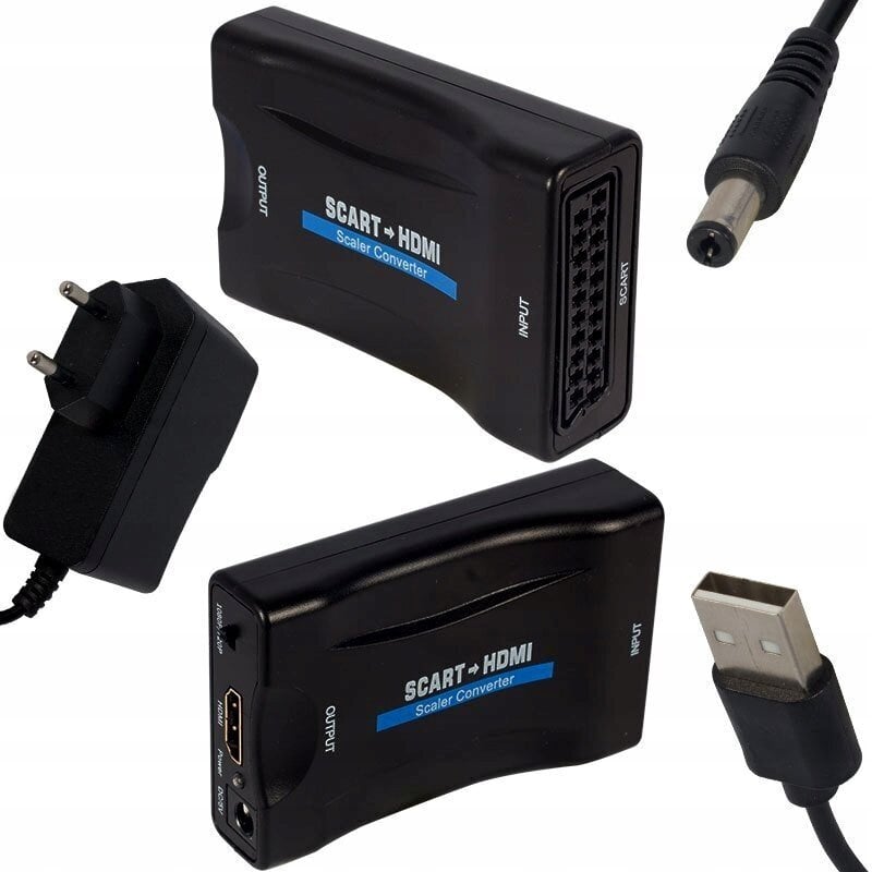 Muunduri adapter Scart'ist HDMI AV Euro Full HD 1080P цена и информация | USB jagajad, adapterid | kaup24.ee