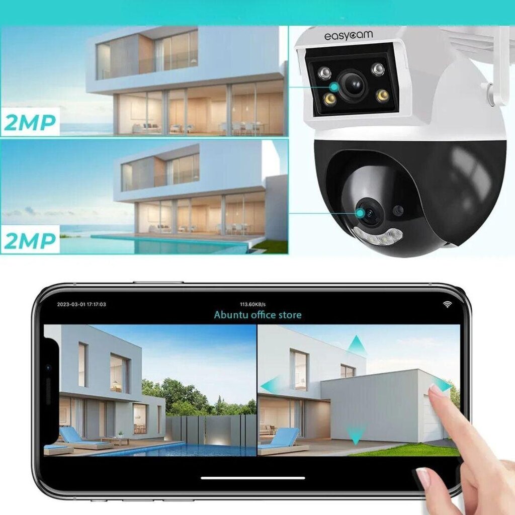 IP-kaamera EasyCam WiFi 4x suum 4MP Tuya EC-4PTZ8DL цена и информация | Arvuti (WEB) kaamerad | kaup24.ee