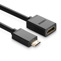 Кабель-переходник, Ugreen 201137, HDMI внутренний - mini HDMI внешний, 4K 60Hz HEC ARC, 22 см, черный цена и информация | Адаптеры и USB-hub | kaup24.ee