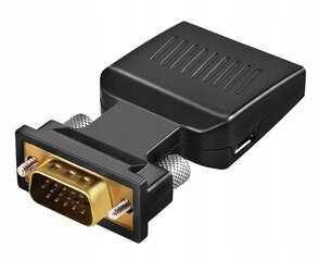 Переходник с VGA на HDMI + аудио кабель, 3.5 мм цена и информация | Адаптеры и USB-hub | kaup24.ee