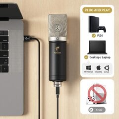 Tonori USB-mikrofonikomplekt, kondensaatori mikrofon 192 kHz / 24-bitine pistik ja mängige podcasti jaoks arvutimikrofoni, YouTube'i video, voog, hääl üle, TC-2010 hind ja info | Mikrofonid | kaup24.ee