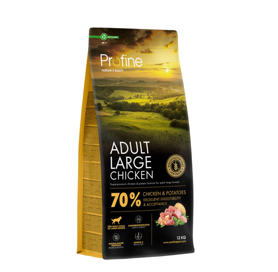 Profine Adult Large Chicken & Potatoes koeratoit 15 kg hind ja info | Kuivtoit koertele | kaup24.ee