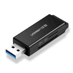 Портативный картридер TF/SD, Ugreen CM1041, с USB 3.0, черный цена и информация | Аксессуары для компонентов | kaup24.ee