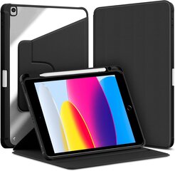 Вращающийся чехол для iPad Air 3/Pro 10.5/9./8./7th Gen 10.2" Держатель для карандаша, черный цена и информация | Аксессуары для планшетов, электронных книг | kaup24.ee